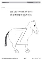 Zoe Zebra - Letter Z