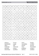 Word search - Anzac Day